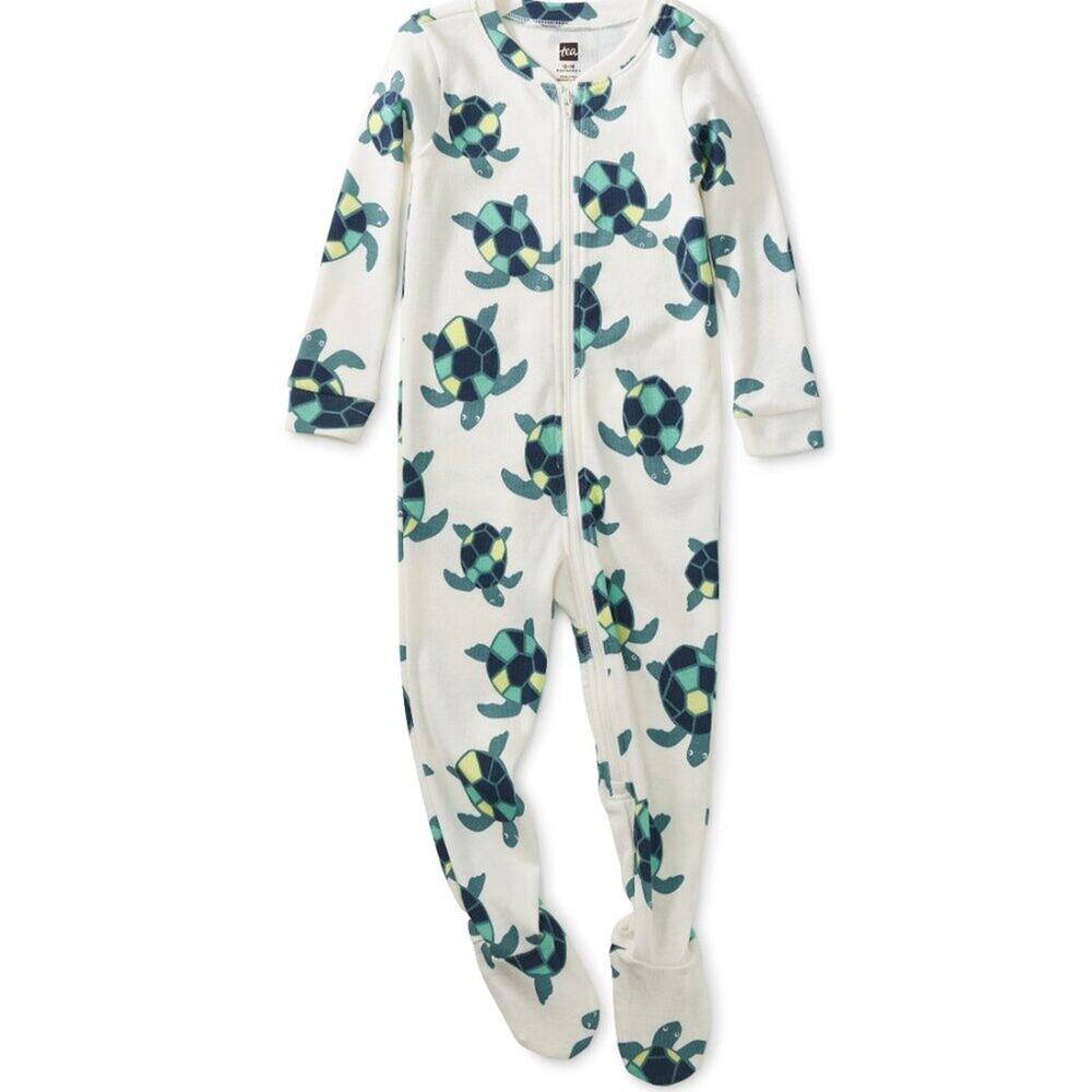 Tea Collection Night Night Footed Baby Pajama - Tiny Turtles, 18-24M - NWT